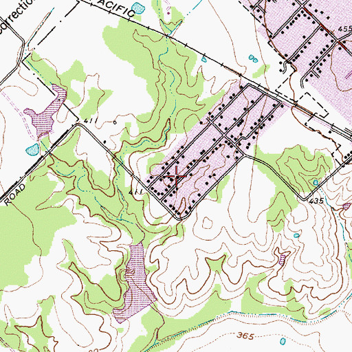 Topographic Map of Sandhill Baptist Church, TX