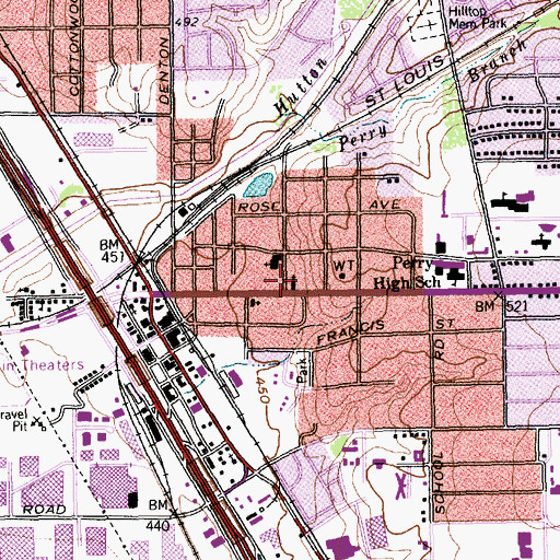 Topographic Map of Primera Iglesia Bautista Hispana Church, TX