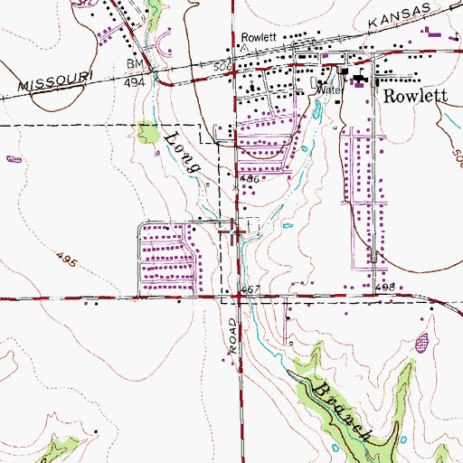 Topographic Map of Primera Iglesia Bautista Rowlett Church, TX