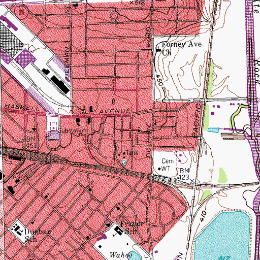 Topographic Map of Progressive Baptist Church East, TX