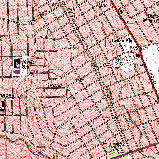 Topographic Map of Right Way Missionary Baptist Church, TX