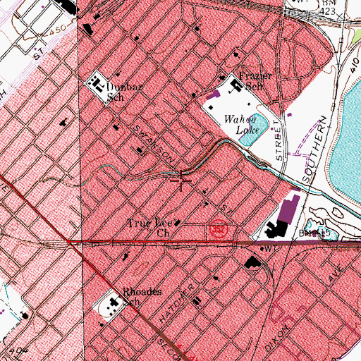 Topographic Map of Riverside Baptist Church, TX