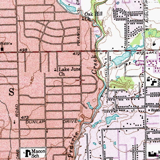 Topographic Map of Riverway Baptist Church, TX
