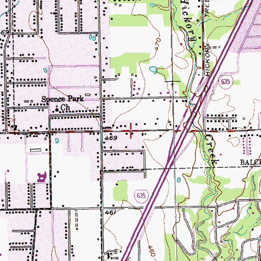 Topographic Map of Seagoville Road Baptist Church, TX
