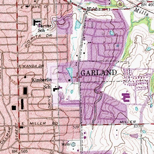 Topographic Map of Second Chapel Baptist Church, TX