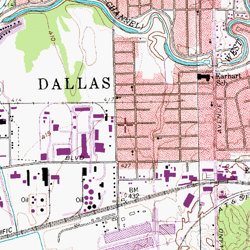 Topographic Map of Seven Star Baptist Church, TX
