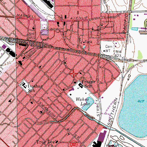 Topographic Map of Shady Grove Baptist Church, TX
