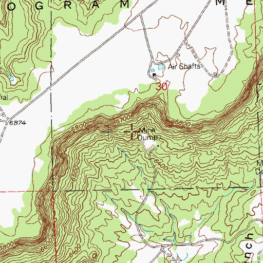 Topographic Map of Department of Energy Uranium Reserve, CO