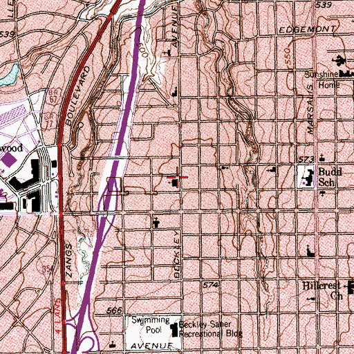 Topographic Map of Shekinah Tabernacle Baptist Church, TX