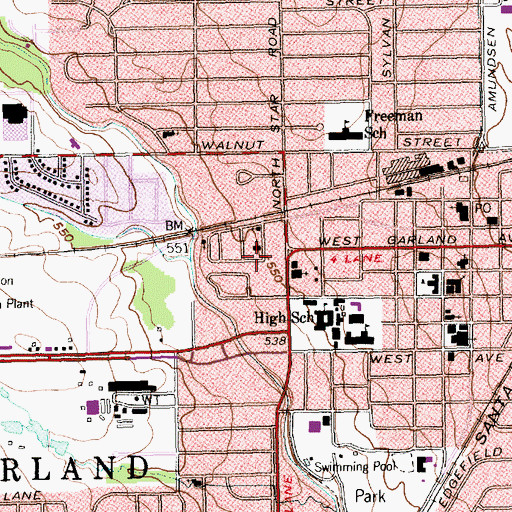 Topographic Map of Shiloh Baptist Church, TX