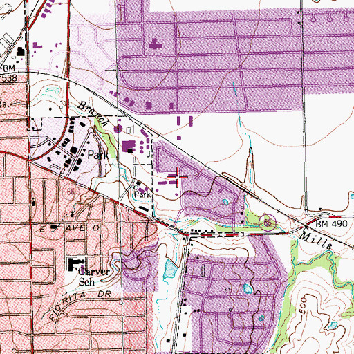 Topographic Map of Sims Chapel Baptist Church, TX