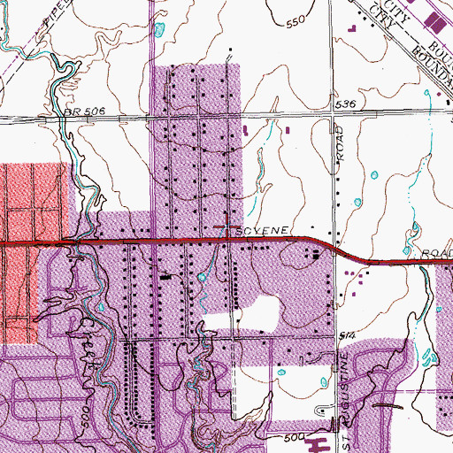Topographic Map of Skyline Baptist Church, TX