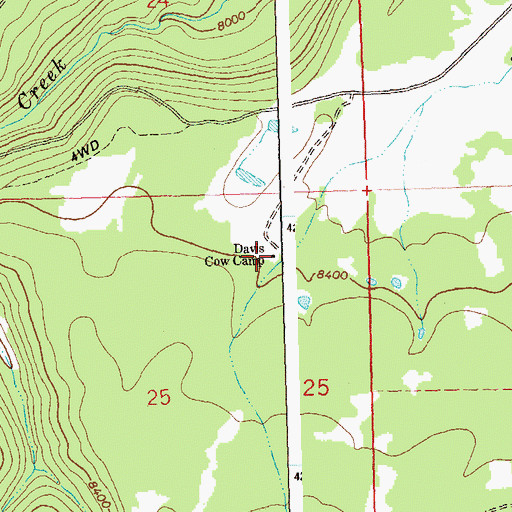 Topographic Map of Davis Cow Camp, CO