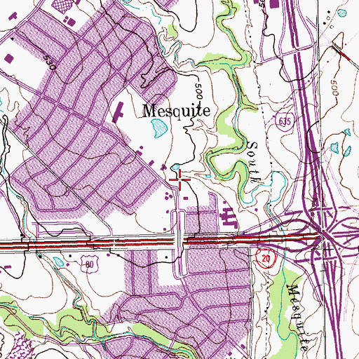 Topographic Map of Solid Rock Fellowship Baptist Church, TX
