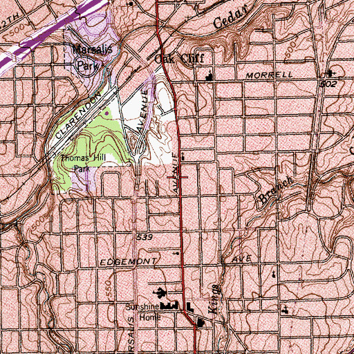 Topographic Map of Solid Rock First Baptist Church, TX