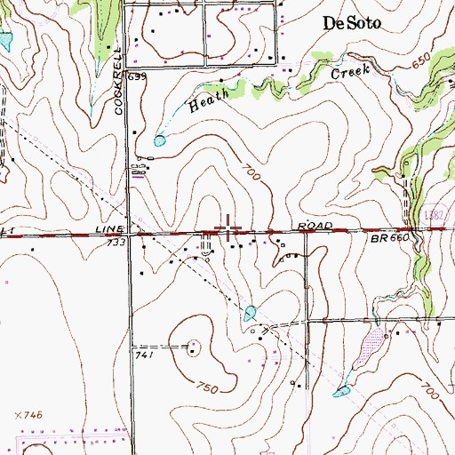 Topographic Map of Southwest Baptist Church, TX