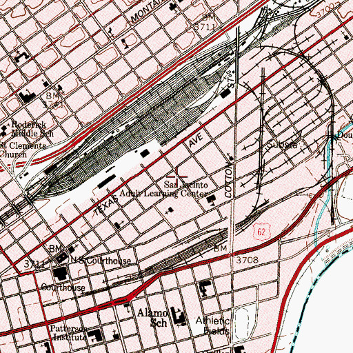 Topographic Map of Emmanuel United Methodist Church, TX