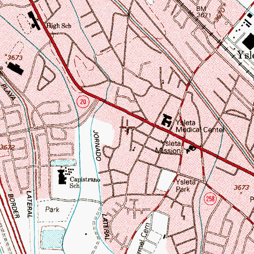 Topographic Map of Evangelical Methodist Church, TX