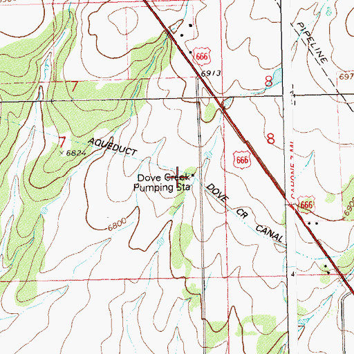 Topographic Map of Dove Creek Pumping Station, CO