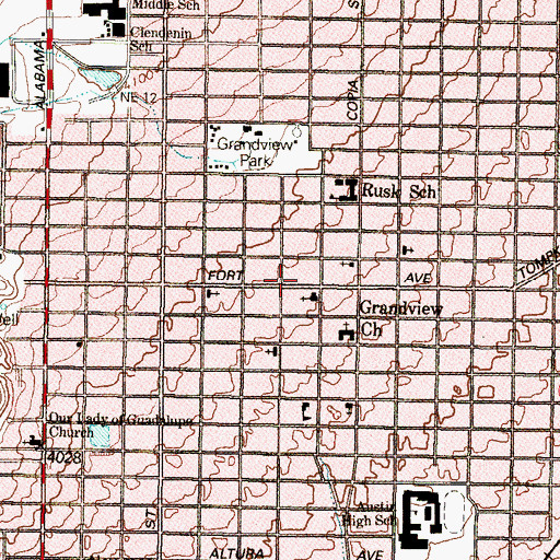 Topographic Map of Fort Boulevard United Methodist Church, TX