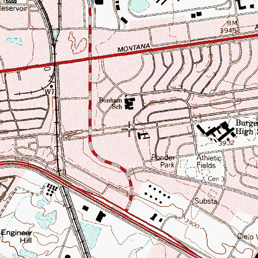 Topographic Map of Saint Pauls United Methodist Church, TX