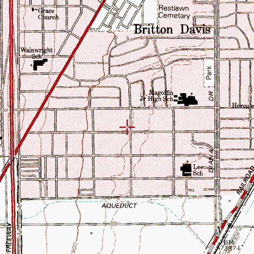 Topographic Map of House of Prayer Church of God in Christ, TX