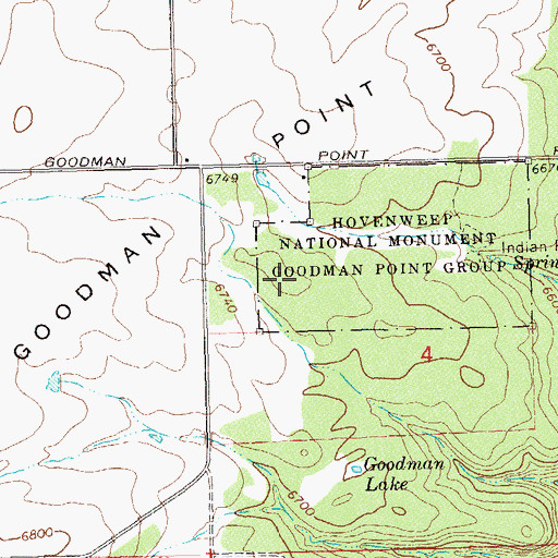 Topographic Map of Goodman Point Group, CO