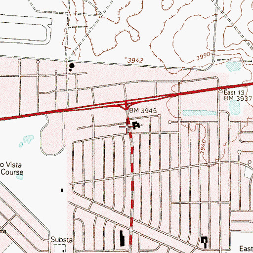 Topographic Map of All Saints Episcopal Church, TX