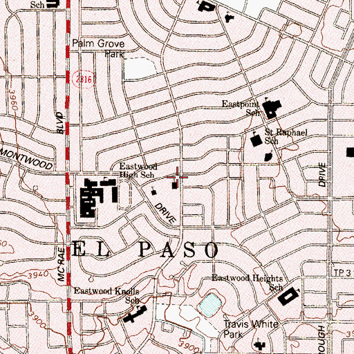 Topographic Map of Saint Andrew Presbyterian Church, TX