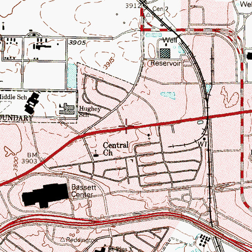 Topographic Map of Bethel Bible Evangelical Free Church, TX