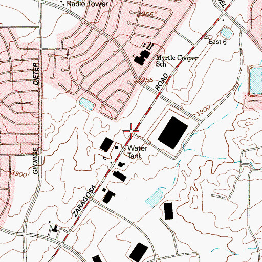 Topographic Map of Calvary Chapel of El Paso Church, TX