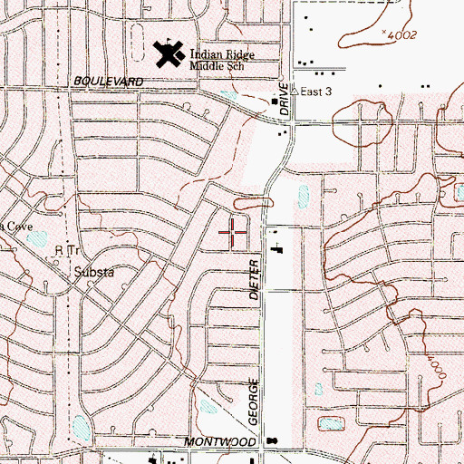 Topographic Map of Victory in Christ Lutheran Church, TX