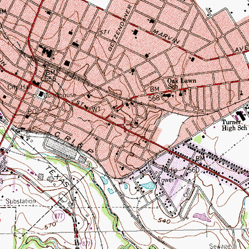 Topographic Map of Joshua Chapel African Methodist Episcopal Church, TX