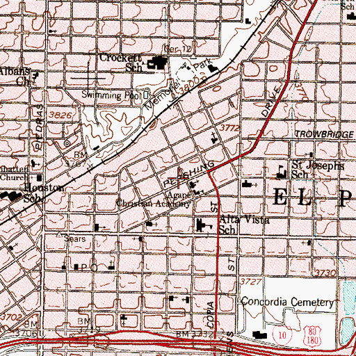 Topographic Map of Asbury United Methodist Church, TX
