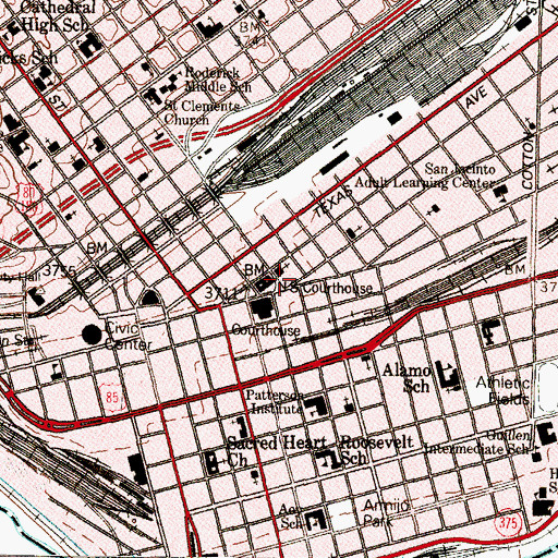 Topographic Map of Immaculate Conception Church, TX
