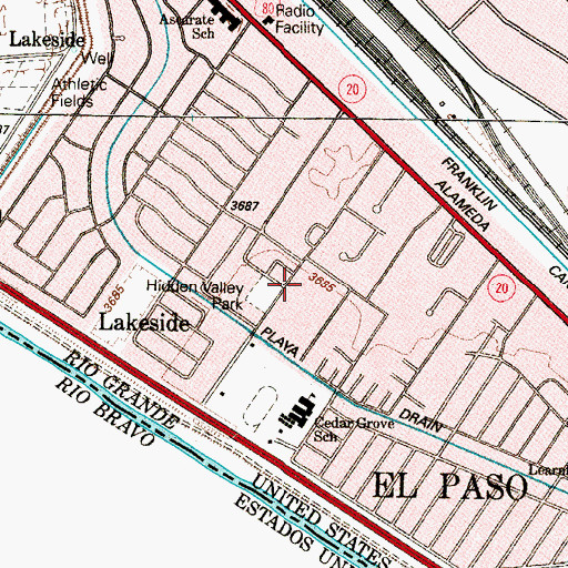 Topographic Map of Little Flower Catholic Church, TX