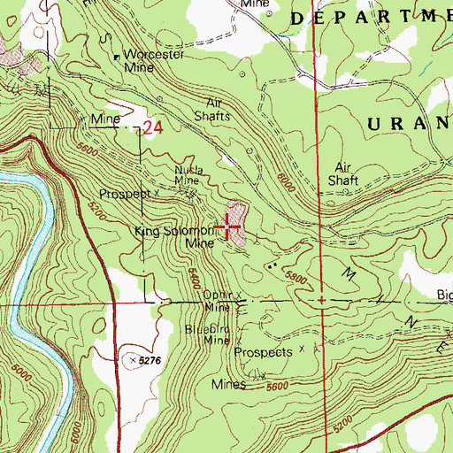 Topographic Map of King Solomon Mine, CO
