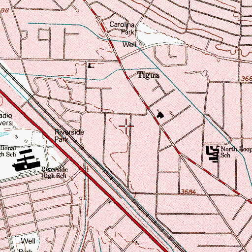 Topographic Map of Our Lady of Sorrows Catholic Church, TX