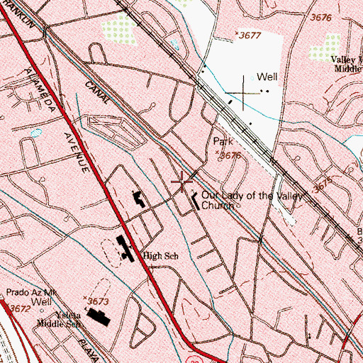 Topographic Map of Our Lady of the Valley Catholic Church, TX