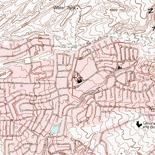 Topographic Map of Queen of Peace Catholic Church, TX