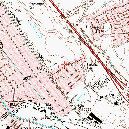 Topographic Map of Saint Judes Catholic Church, TX
