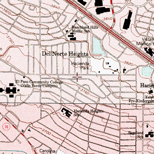 Topographic Map of Friendship Baptist Church, TX