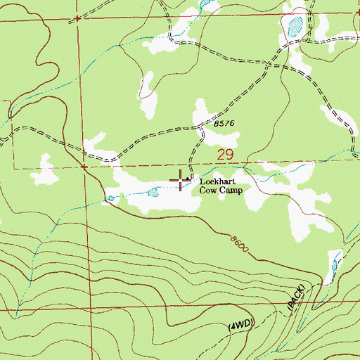 Topographic Map of Lockhart Cow Camp, CO
