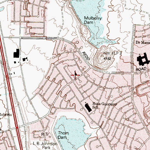 Topographic Map of Grace Baptist Church, TX