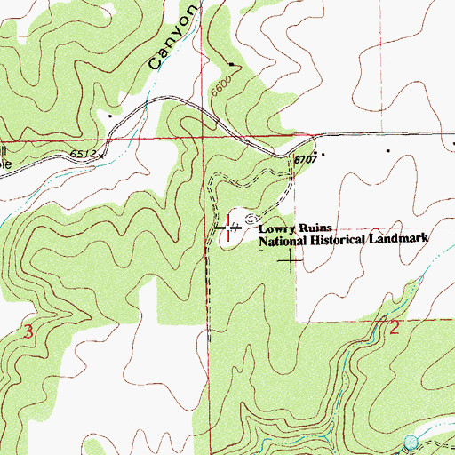 Topographic Map of Lowry Pueblo Ruins, CO