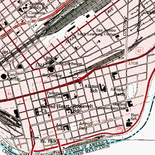 Topographic Map of Second Baptist Church, TX