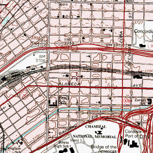 Topographic Map of Shiloh Baptist Church, TX