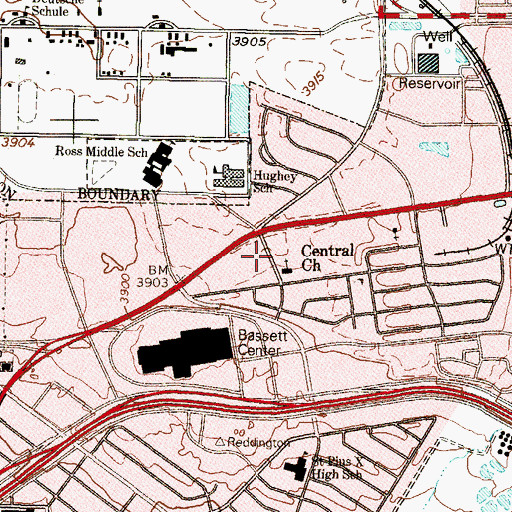 Topographic Map of Valley View Baptist Church, TX