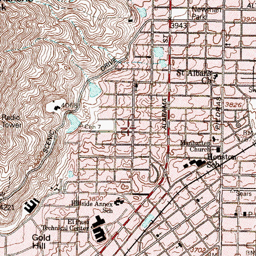 Topographic Map of All Saints Catholic Church, TX