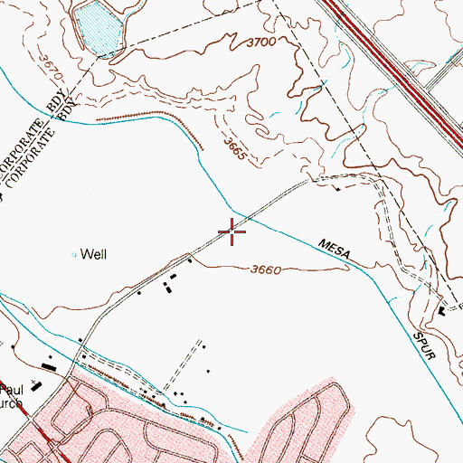 Topographic Map of Saints Peter and Paul Church, TX